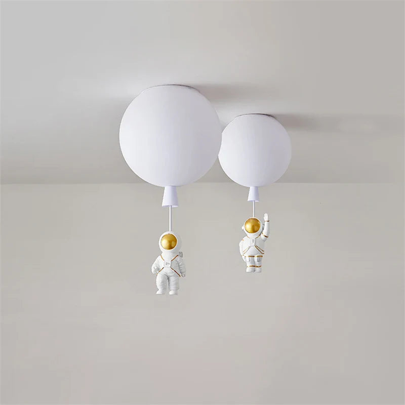 Afralia™ Astronaut Balloon LED Pendant Light for Children's Nursery Room