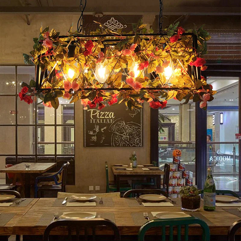 Afralia™ Rose Chandelier: Decorative Industrial Style Pendant Lamp for Music Restaurant