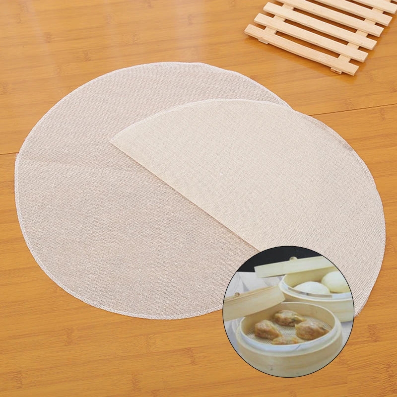 Afralia™ Round Steamer Cloth Set - 5PCS for Stuffed Buns, Steamed Bread | Practical Steamer Accessories
