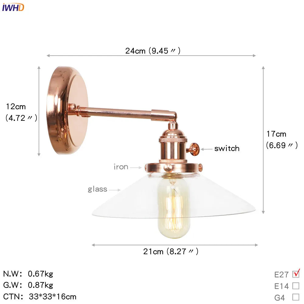 Afralia™ White Ceramic LED Wall Sconce Switch Rose Gold Color Wall Lamp