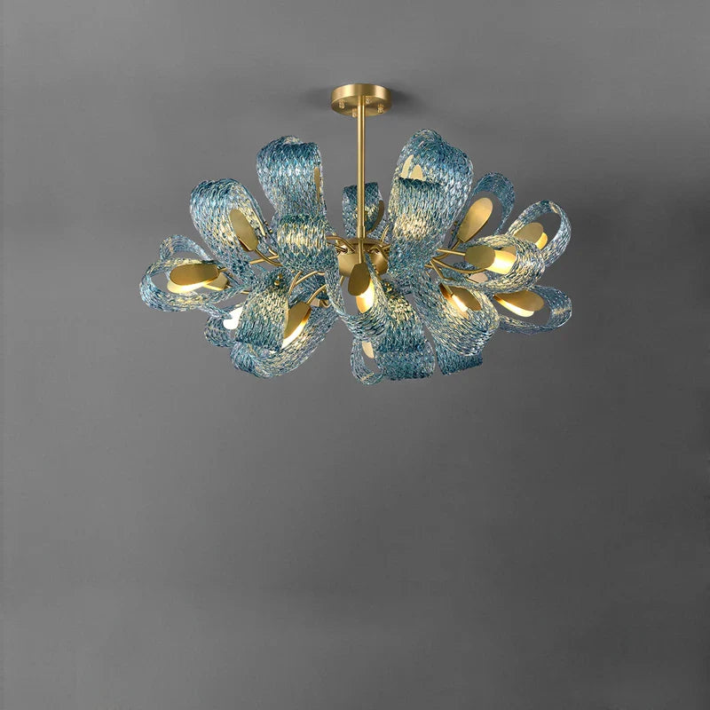 Afralia™ Copper Glass Blue G9 LED Wall Sconce - Modern Designer Golden Wall Light