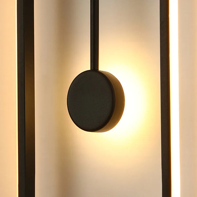 Afralia™ Luxury LED Wall Lamp Clock - Modern Black/Gold Light Fixture for Living Room