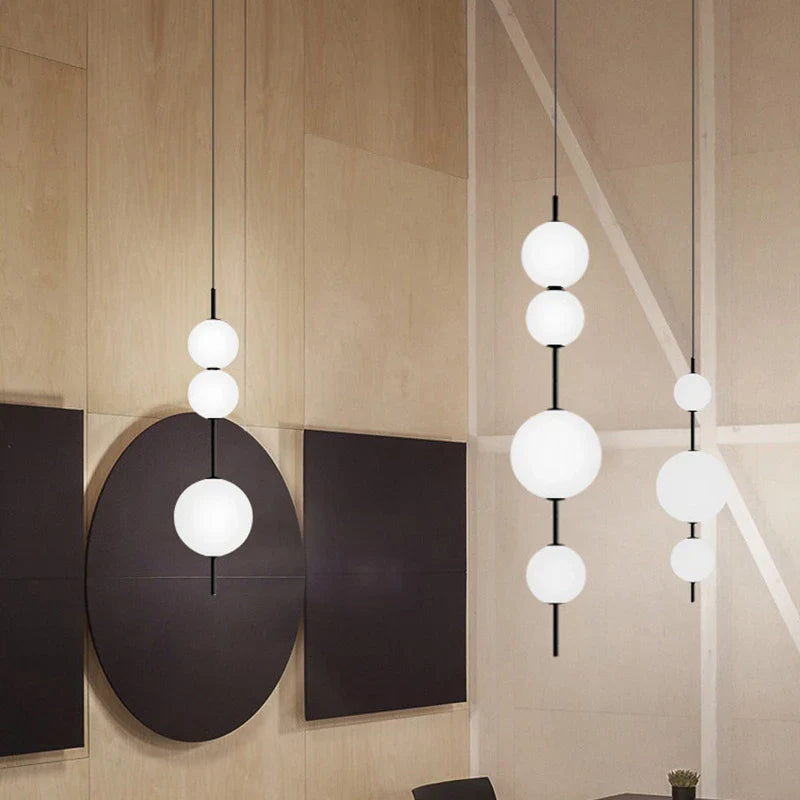 Afralia™ Glass Ball Chandelier Pendant Light for Restaurant, Shop, Kitchen, Bedroom