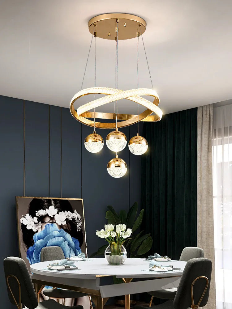 Afralia™ Modern Art Three-Head Chandelier for Dining Room and Bedroom