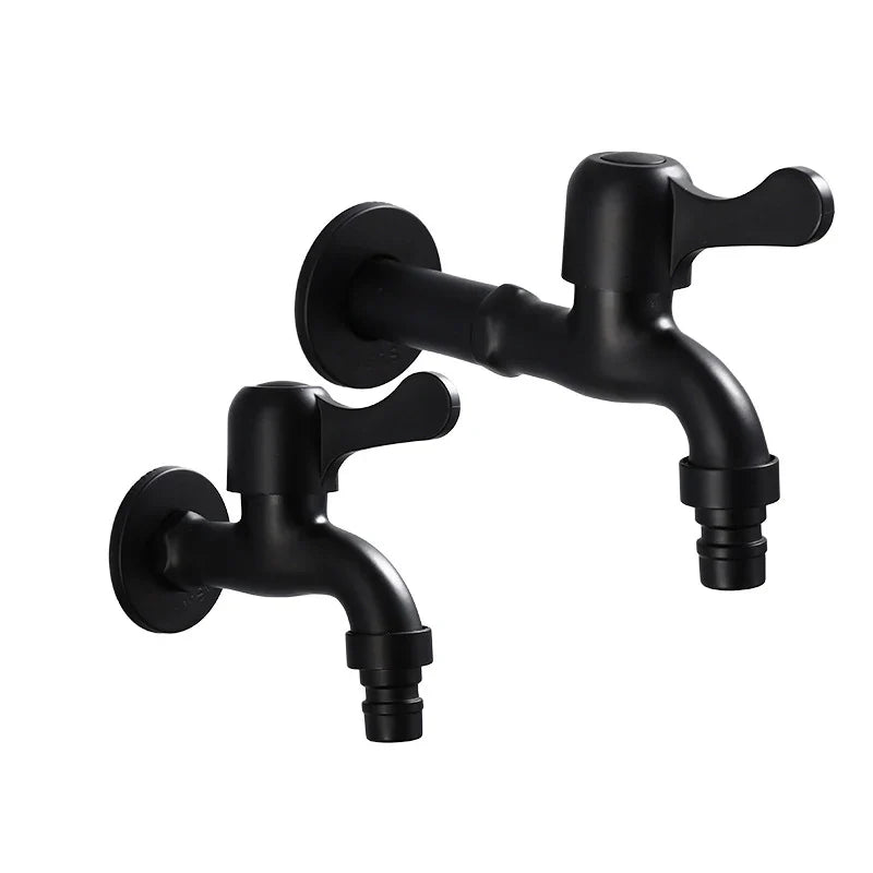Afralia™ Antique Black Brass Wall Mount Bibcock Tap for Outdoor Garden and Washing Machine