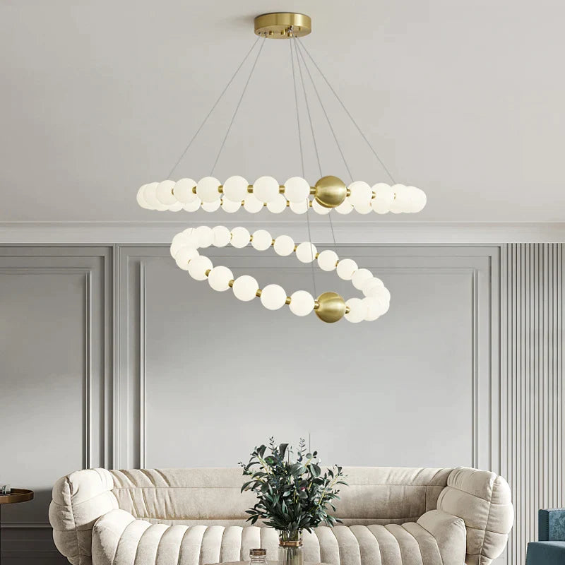 Afralia™ Copper Living Room Chandelier - Modern Minimalist Light Luxury for Net Red Ambiance