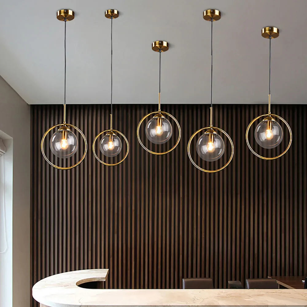 Afralia™ Glass Ball Pendant Lamps: Modern Lighting for Bar, Restaurant, Bedroom
