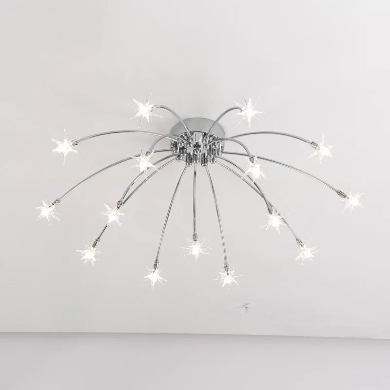 Afralia™ Chrome Metal LED Chandelier - Nordic Design Home Lighting for Living Room, Bedroom, Kitchen