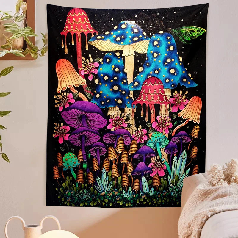 Afralia™ Psychedelic Mushroom Botanical Boho Wall Hanging Tapestries