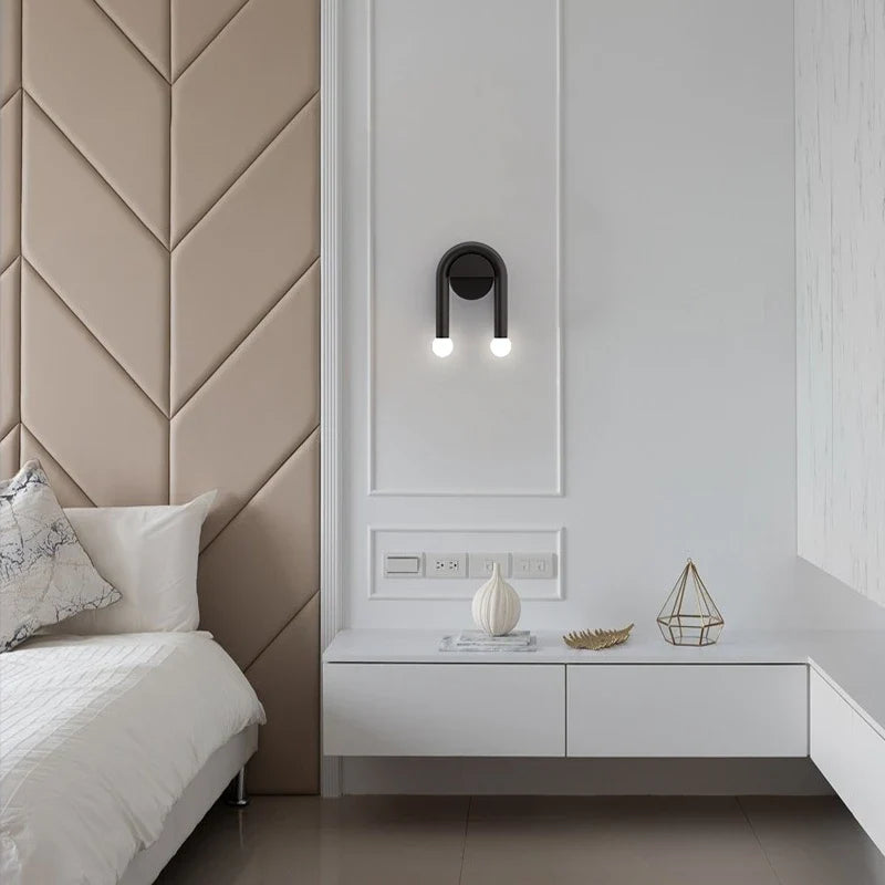 Afralia™ Black LED Wall Lamp: Modern Nordic Indoor Sconces for Living Bedroom Bathroom