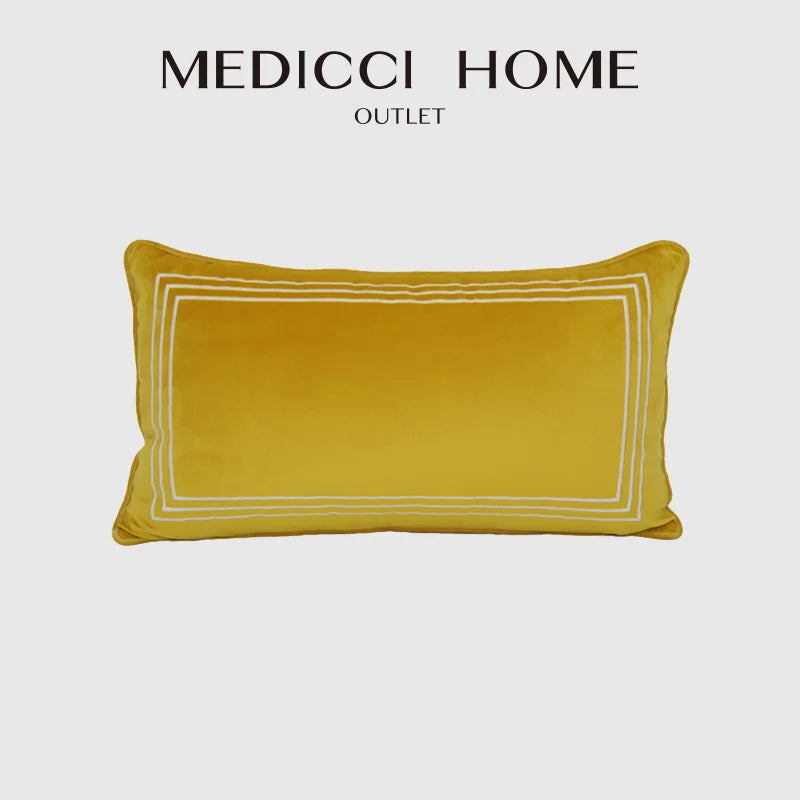 Afralia™ Velvet Textured Gold Yellow Lumbar Pillow Cover