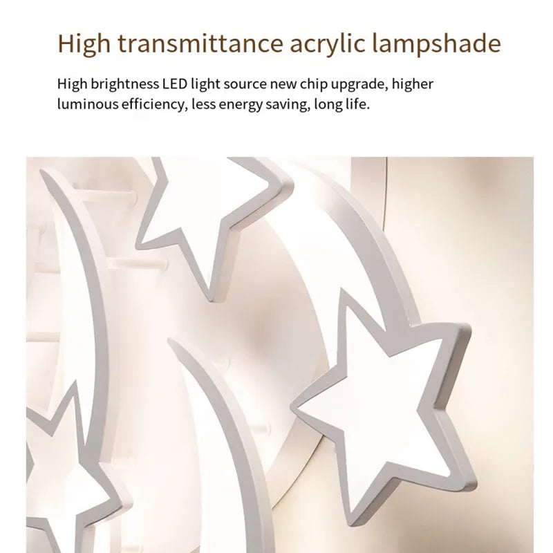 Afralia™ Modern Star LED Chandelier Lights With Remote Control for Home Indoor Lighting