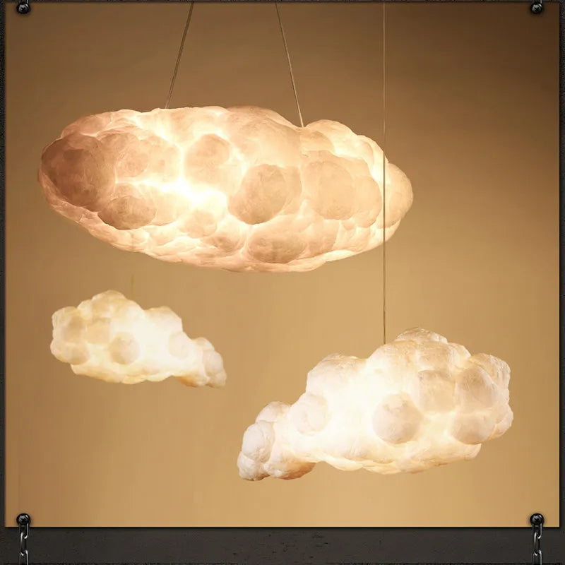 Afralia™ LED Cloud Chandelier: Modern E27 Floating Cloud Lamp for Nursery, Bedroom, Children Room