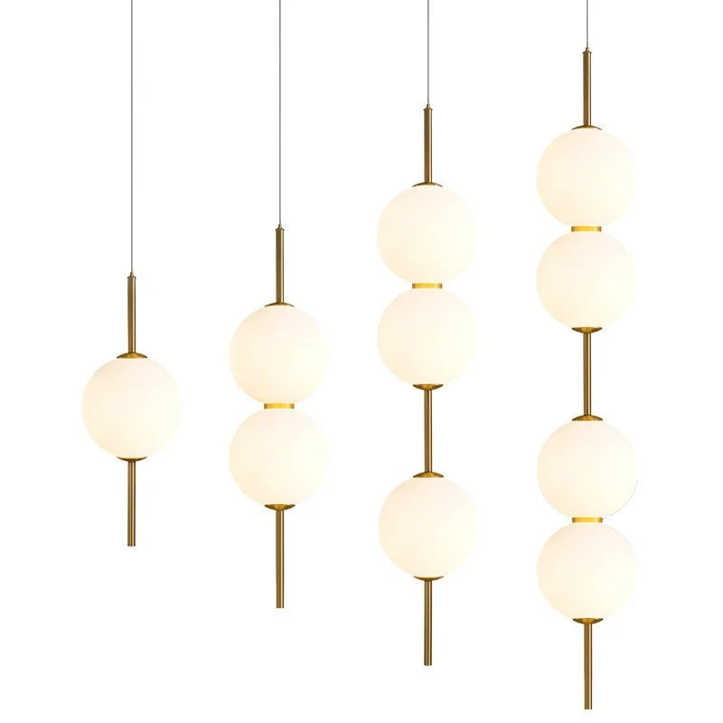 Afralia™ Glass Ball LED Pendant Lamps - Warm Milky White Hanging Lights