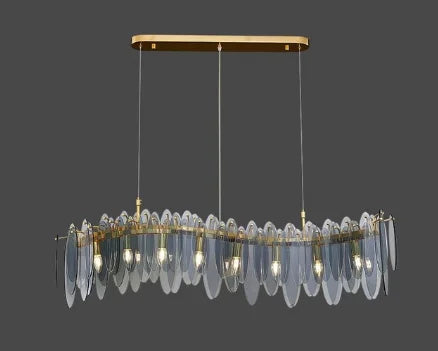 Afralia™ LED Glass Metal Leaf Chandelier: Luxury Postmodern Lighting for Home Decor, Bedroom, Living Room