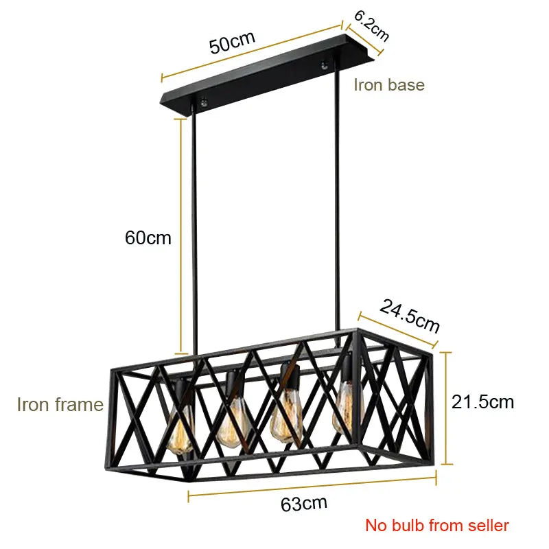 Afralia™ Loft Vintage Iron Chandelier for Living Dining Room Bar Club Cafe Industry