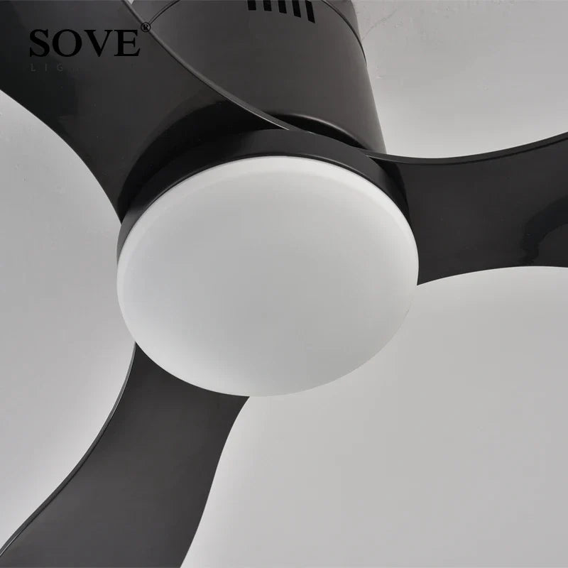 Afralia™ Village Ceiling Fan with Remote Control - LED Option, 220V/110V