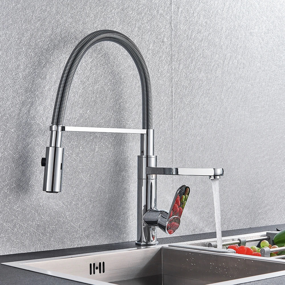 Afralia™ Swivel Spout Kitchen Sink Faucet Chrome Mixer Tap 360 Rotation Single Hole