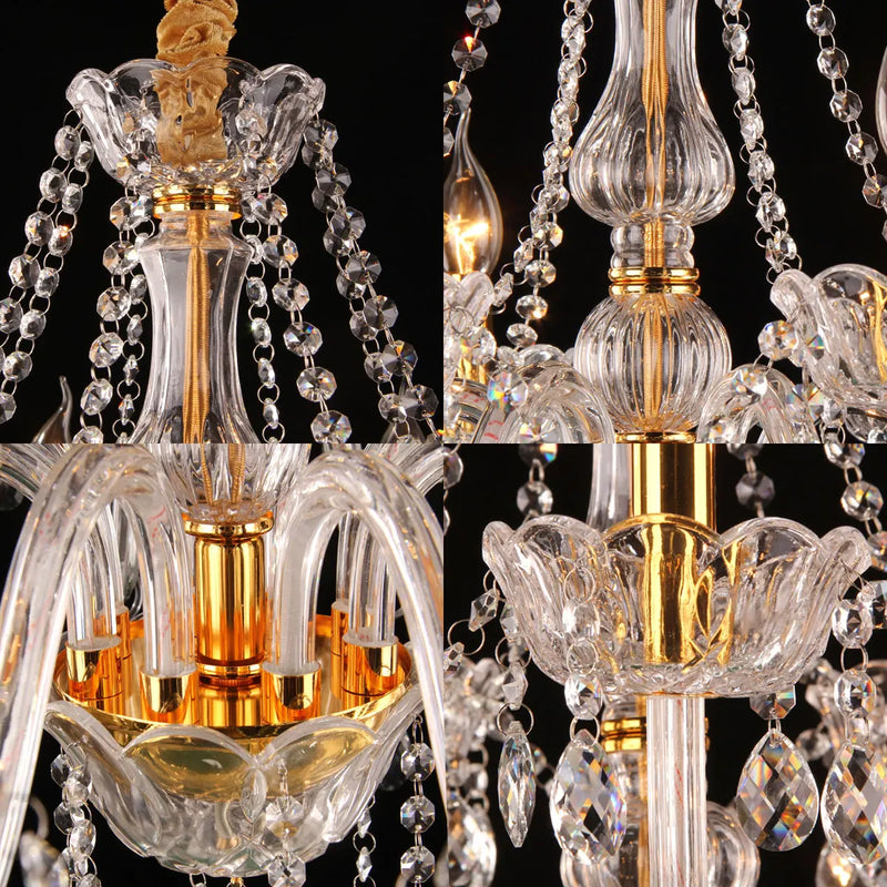 Afralia™ Modern Gold/Silver K9 Crystal Chandelier for Living Room, Bedroom, and Restaurant Lighting