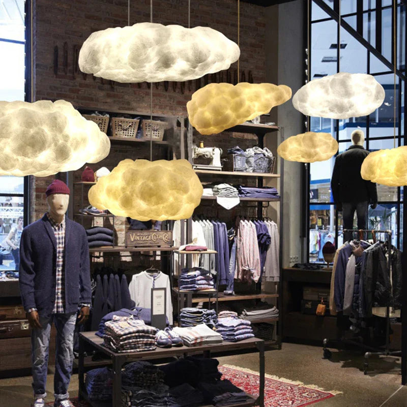 Afralia™ LED Cloud Chandelier: Floating Cotton Cloud Pendant Lamp for Nursery, Living Room, Kids Room