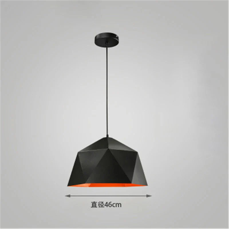 Afralia™ Iron Diamond Pendant Lights Modern Geometry Pendent Lighting for Living Room & Cafe