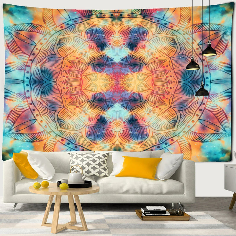 Afralia™ Chakras Mandala Tapestry Wall Hanging - Hippie Psychedelic Home Decor