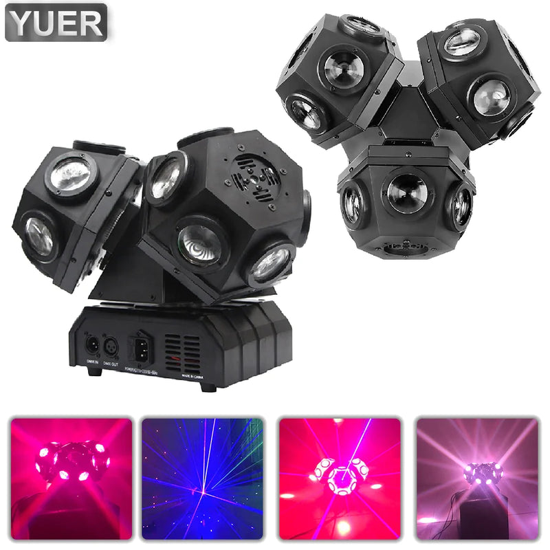 Afralia™ RGB Laser Beam Moving Head Light 18x10w DJ Disco Xmas Party Lights