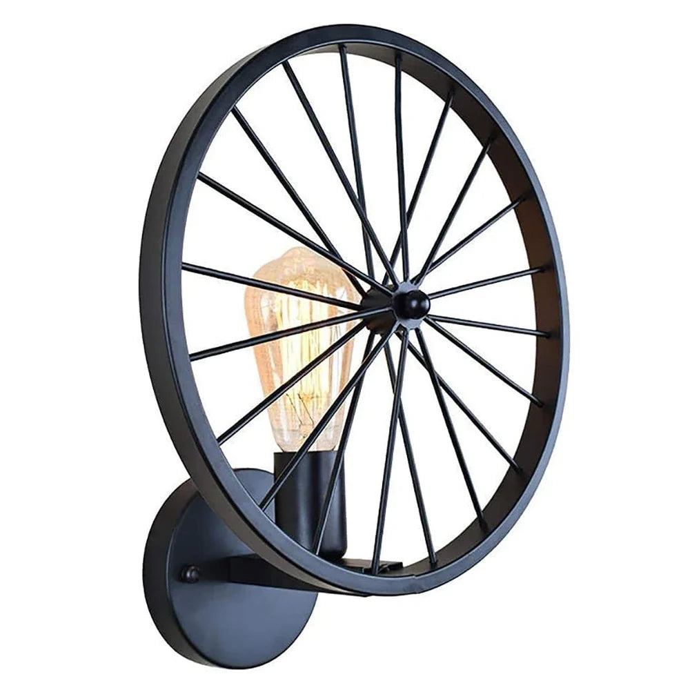 Afralia™ Metal Wheel Vintage Wall Sconce Industrial Lamp for Cafe Bar Restaurant Decoration