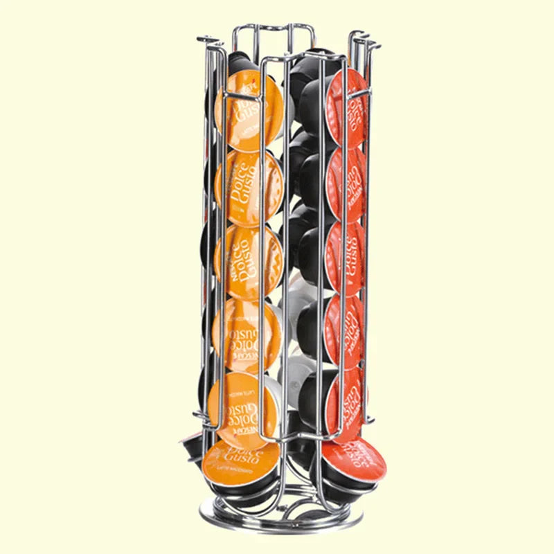 Afralia™ Dolce Gusto Coffee Pod Holder and Tamper Stand for 24 Capsules