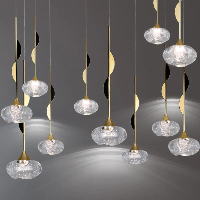 Afralia™ Bubble Crystal Pendant Light: Modern Kitchen Dining Room Hanging Lamp for Home Decor