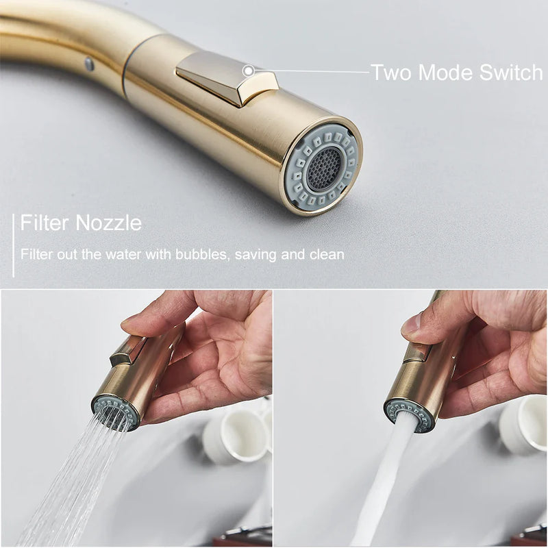 Afralia™ Gold Kitchen Faucet with Touch Sensor Control for Sensitive Mixer Experience