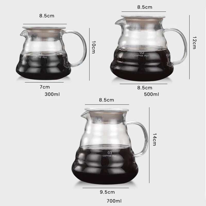 Afralia™ Cloud Shaped Glass Coffee Kettle Heat Resistant Teapot 360/600/800ml