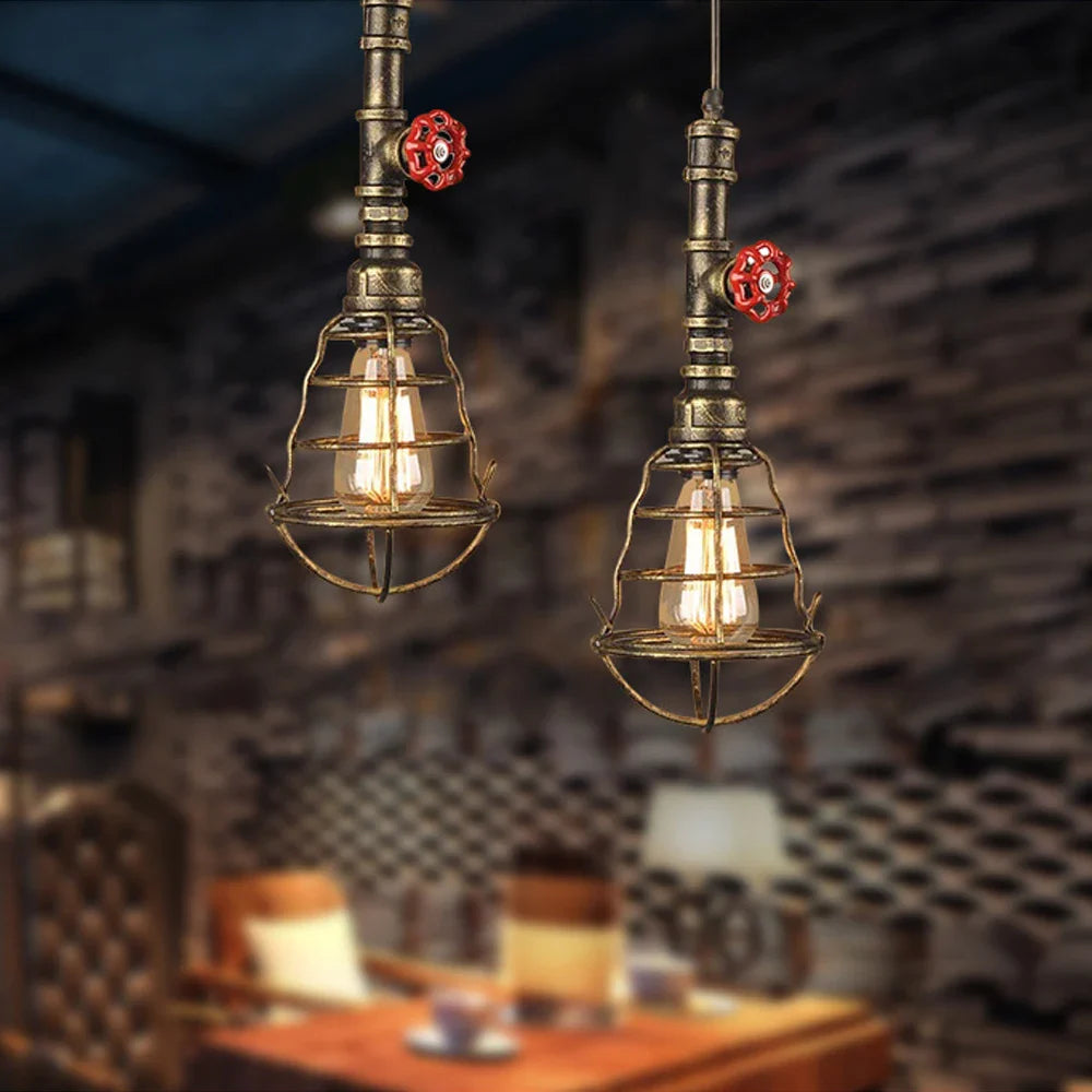 Afralia™ Industrial Retro Loft Pendant Light Water Pipe Ceiling Lamp