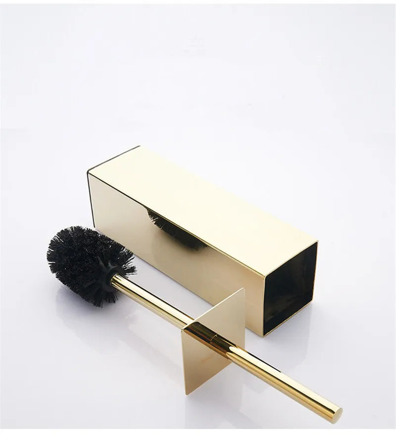 Afralia™ Stainless Steel Toilet Brush Holder Set