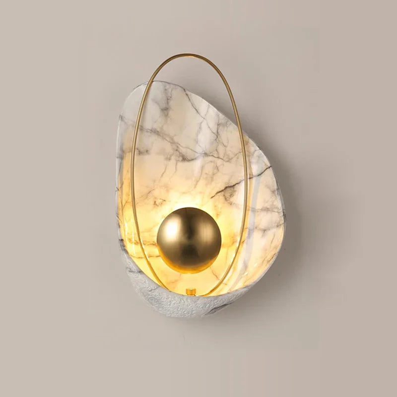 Afralia™ Marble Wall Lamp: Postmodern Light Luxury for Living Room, Bedside, Hotel Decoration