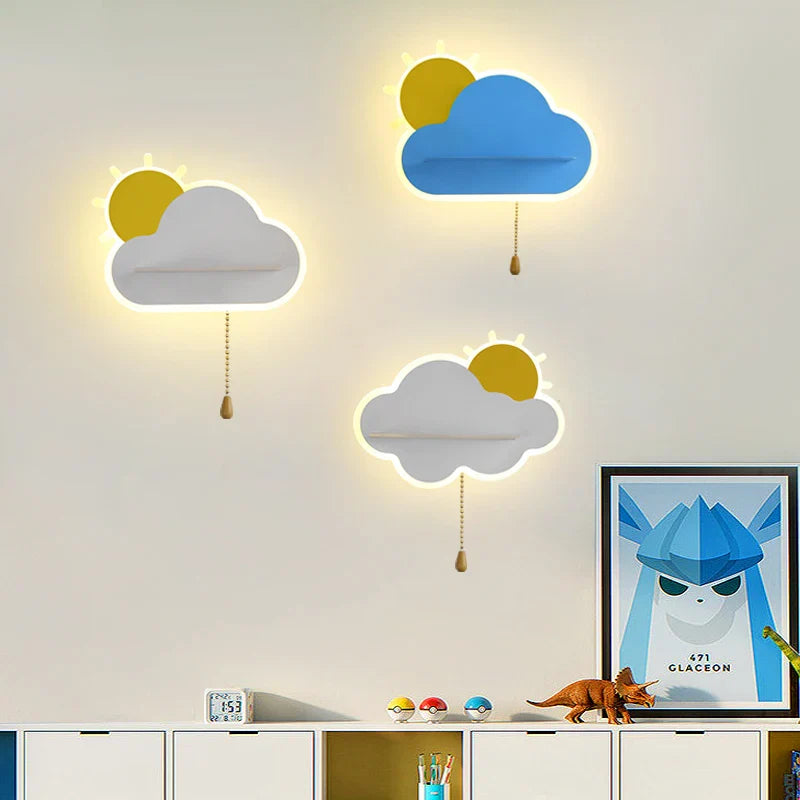 Afralia™ Cloud Wall Lamps: Modern Kids Room Lighting with Switch, Children's Bedroom Decor