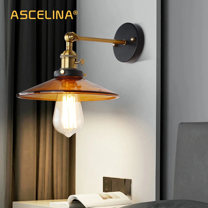 Afralia™ Japanese Glass Wall Light Retro Modern Wall Lamps for Home Lighting