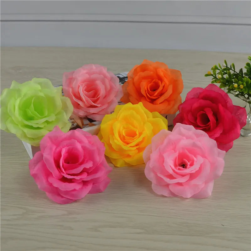 Afralia™ Rose Silk Flower Wall Decor 10pcs Bouquet Wedding Party Home Decoration