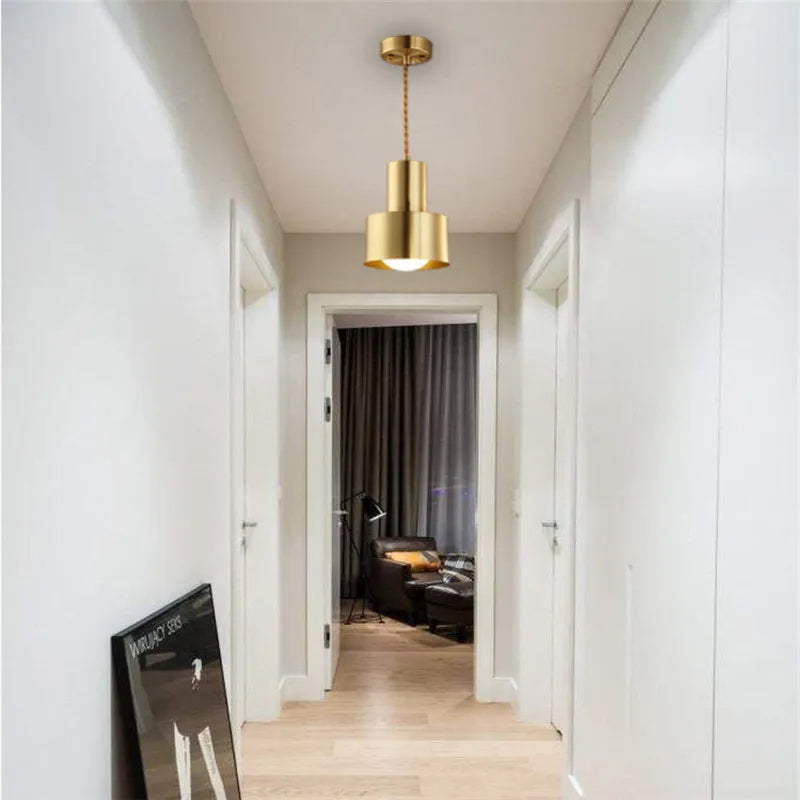 Afralia™ Brass Trumpet Pendant Light - Stylish Nordic Design for Bedroom, Hallway, Bar