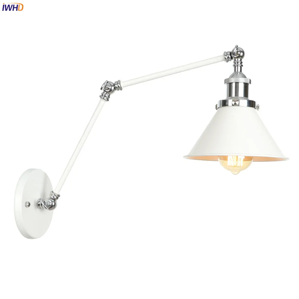 Afralia™ Loft Industrial Swing Arm Wall Lamp with Vintage Edison Bulb