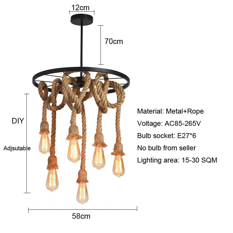 Afralia™ Industrial Loft Chandelier for Living Room, Dining Room, Restaurant, and Bar