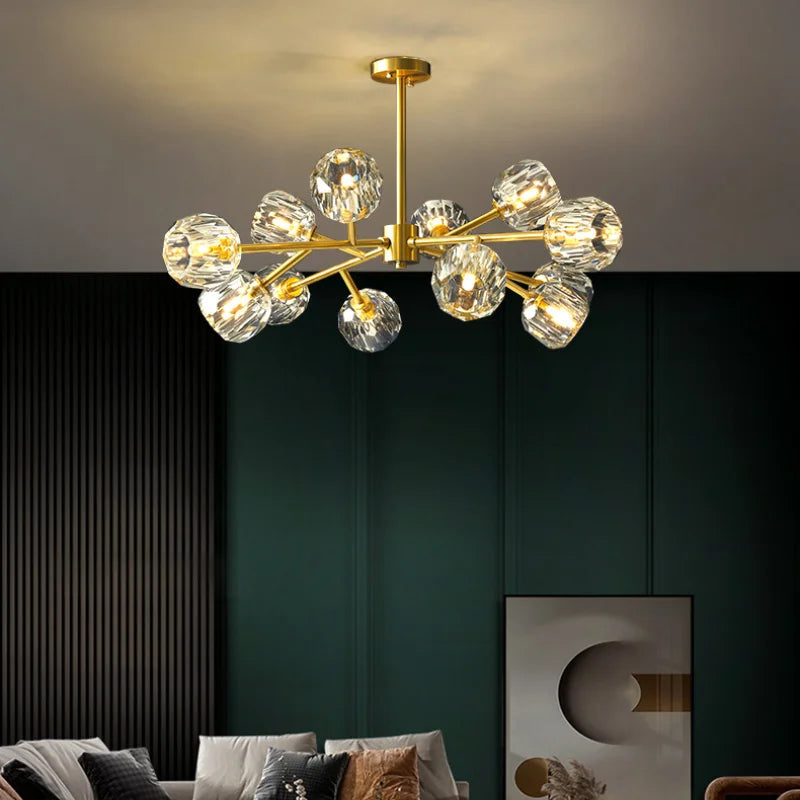 Afralia™ Crystal LED Chandelier Ceiling Light for Elegant Home Décor