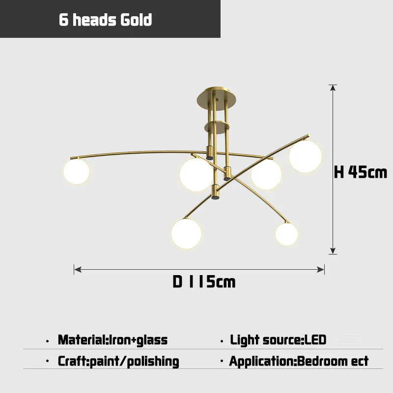 Afralia™ Modern Minimalist Nordic Chandelier for Creative Living Room Decor