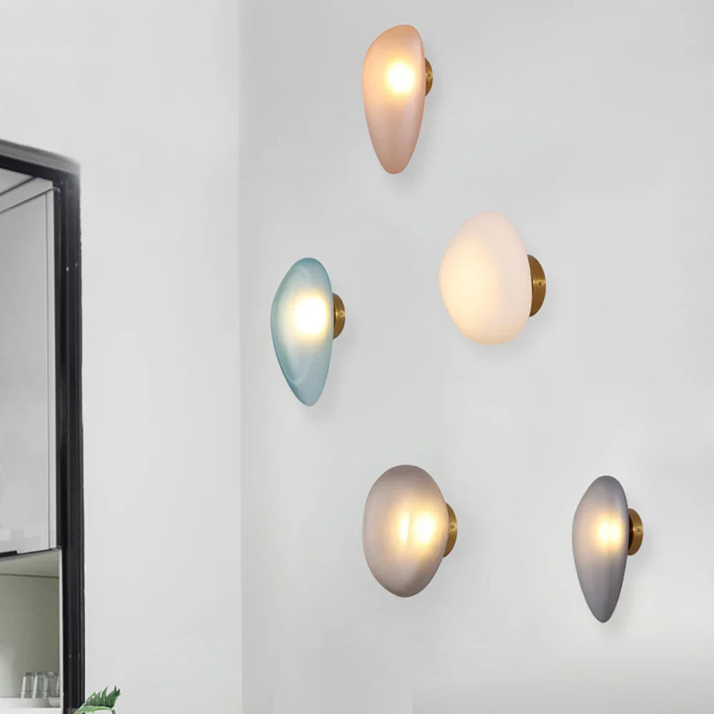 Afralia™ Pebble Glass Wall Light: Modern Nordic LED Lamp for Living Room, Bedroom, and Stairway