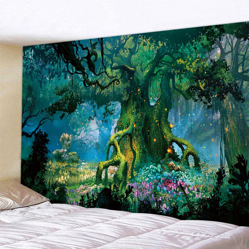 Afralia™ Forest Elf Psychedelic Tapestry: Boho Wall Mount & Yoga Mat Art