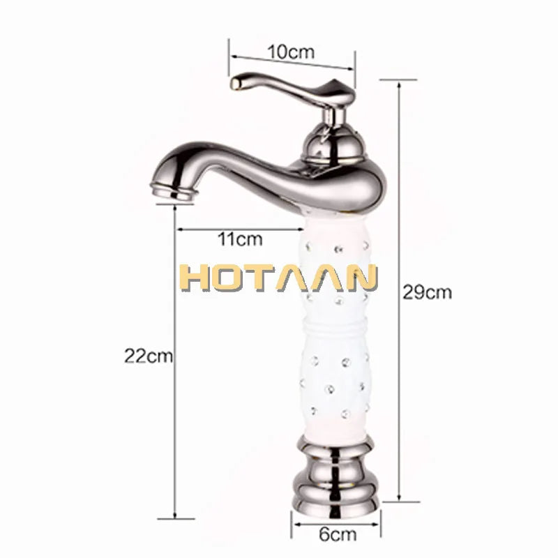 Afralia™ White Brass Basin Faucet Cold Hot Water Sink Tap Mixer