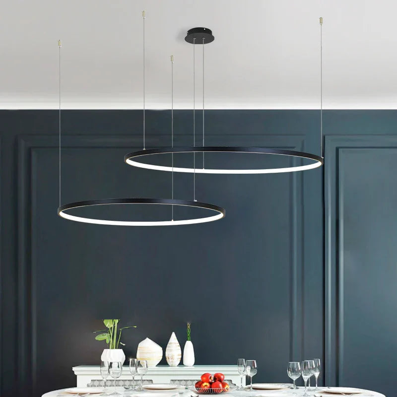 Afralia™ Circular LED Chandelier: Modern Circle Lights for Interior Lighting Engineering