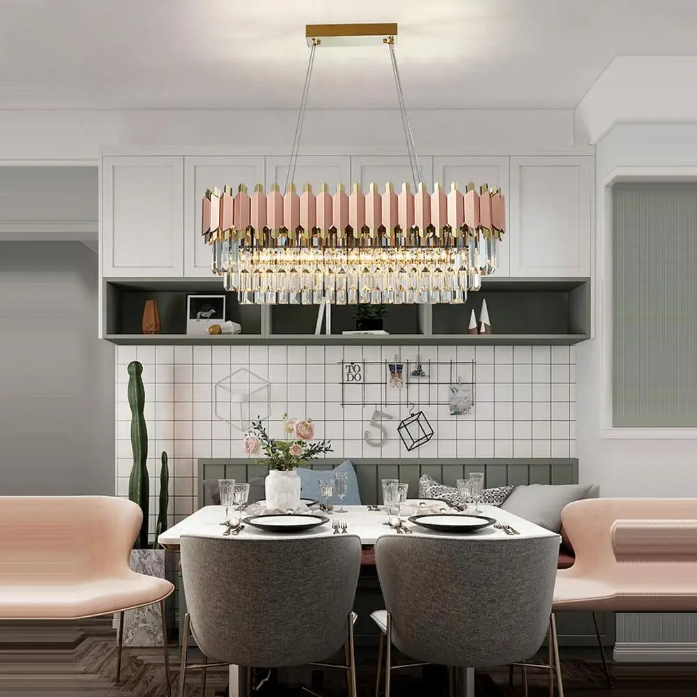 Afralia™ E14 LED Crystal Stainless Steel Rose Gold Pendant Lights