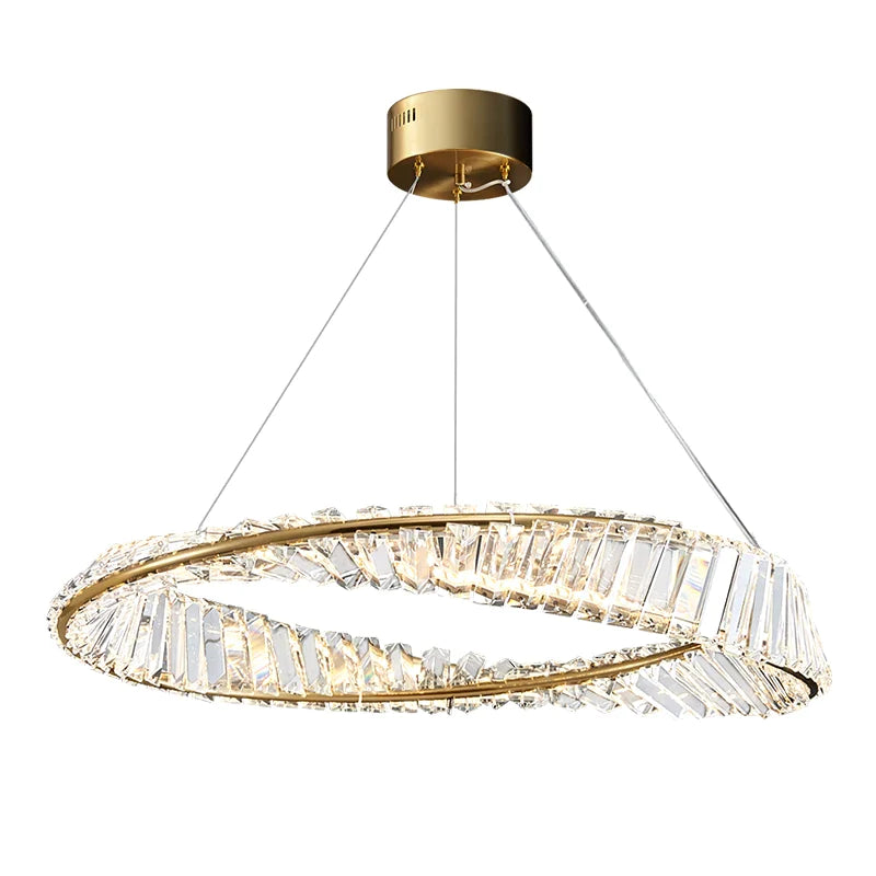 Afralia™ Crystal Ring Light: Postmodern Round Chandelier for Living Room, Bedroom, Dining Room