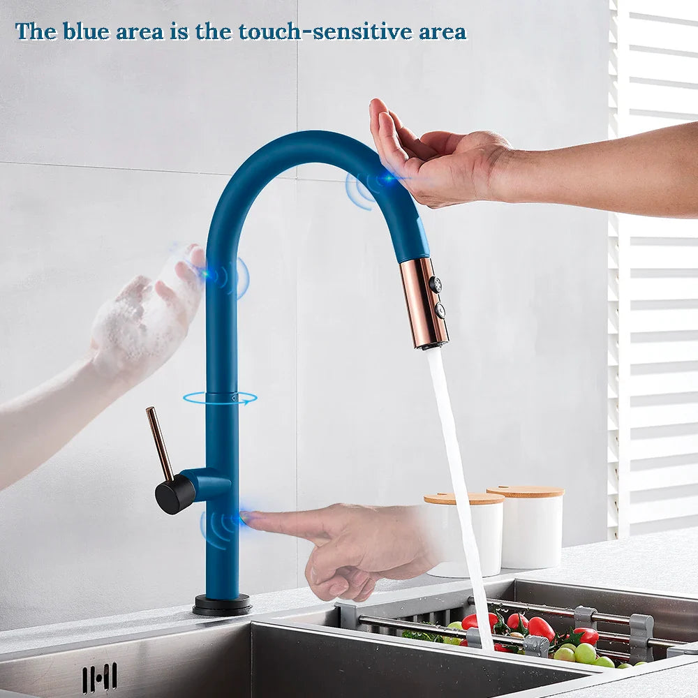 Afralia™ Smart Touch Sensor Kitchen Faucet with Pull Out Mixer - Sensitive Control